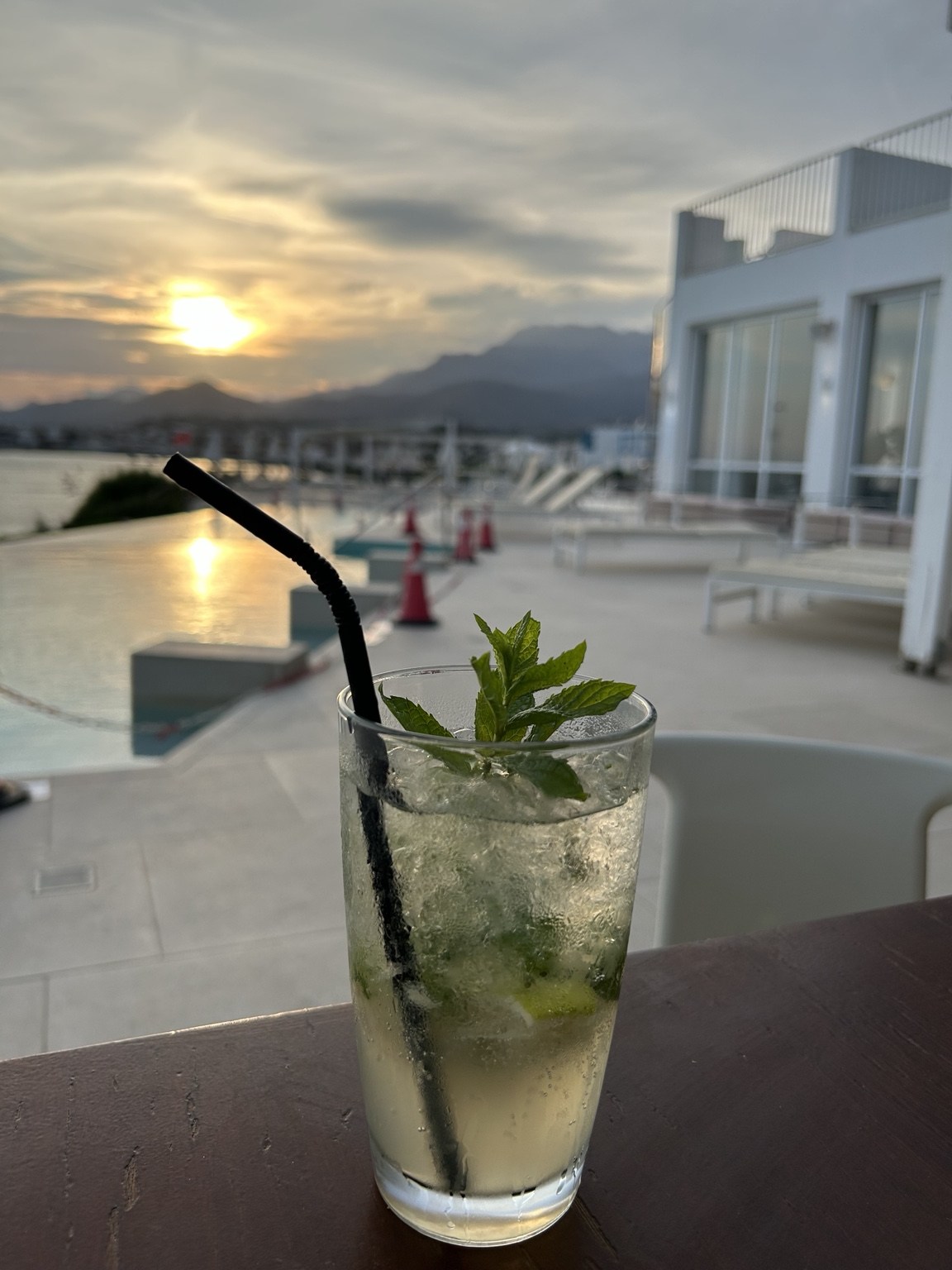 A quiet drink at sunset
